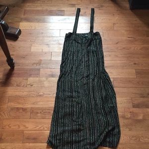 Mind code button up suspenders skirt